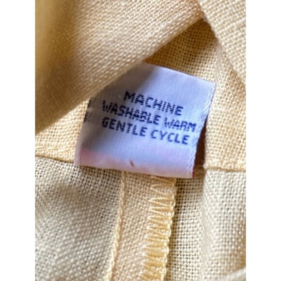 Vintage Yellow Linen? Suspender Shorts For Kids With Cross-Back Straps & Button - Picture 8 of 8